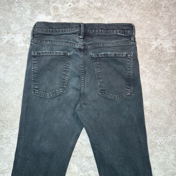 Mother Superior The Scrapper Cuff Ankle Jeans Size 27 Black Frayed Hem - Picture 10 of 10